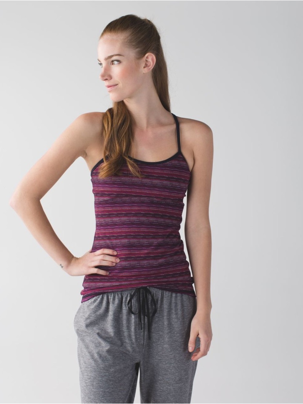 Lululemon Power Y Tank 
Space Dye Twist Regal Plum Alarming Naval Blue  Size 4
